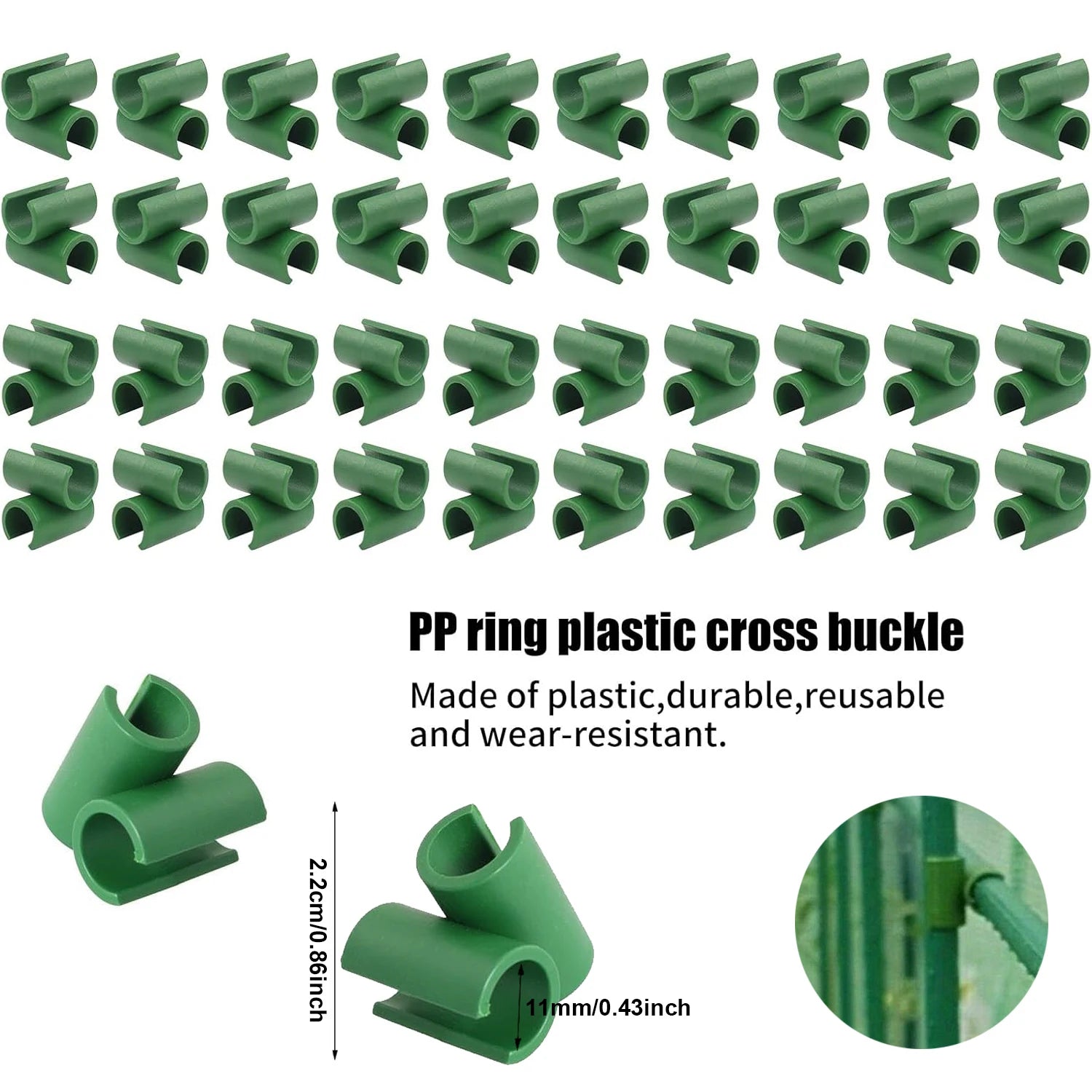 10-Pack Plant Support Universal Plastic Clips 8/11/16/20mm Diameter Fasteners Adjustable Accessories Adjustable Plant Clips