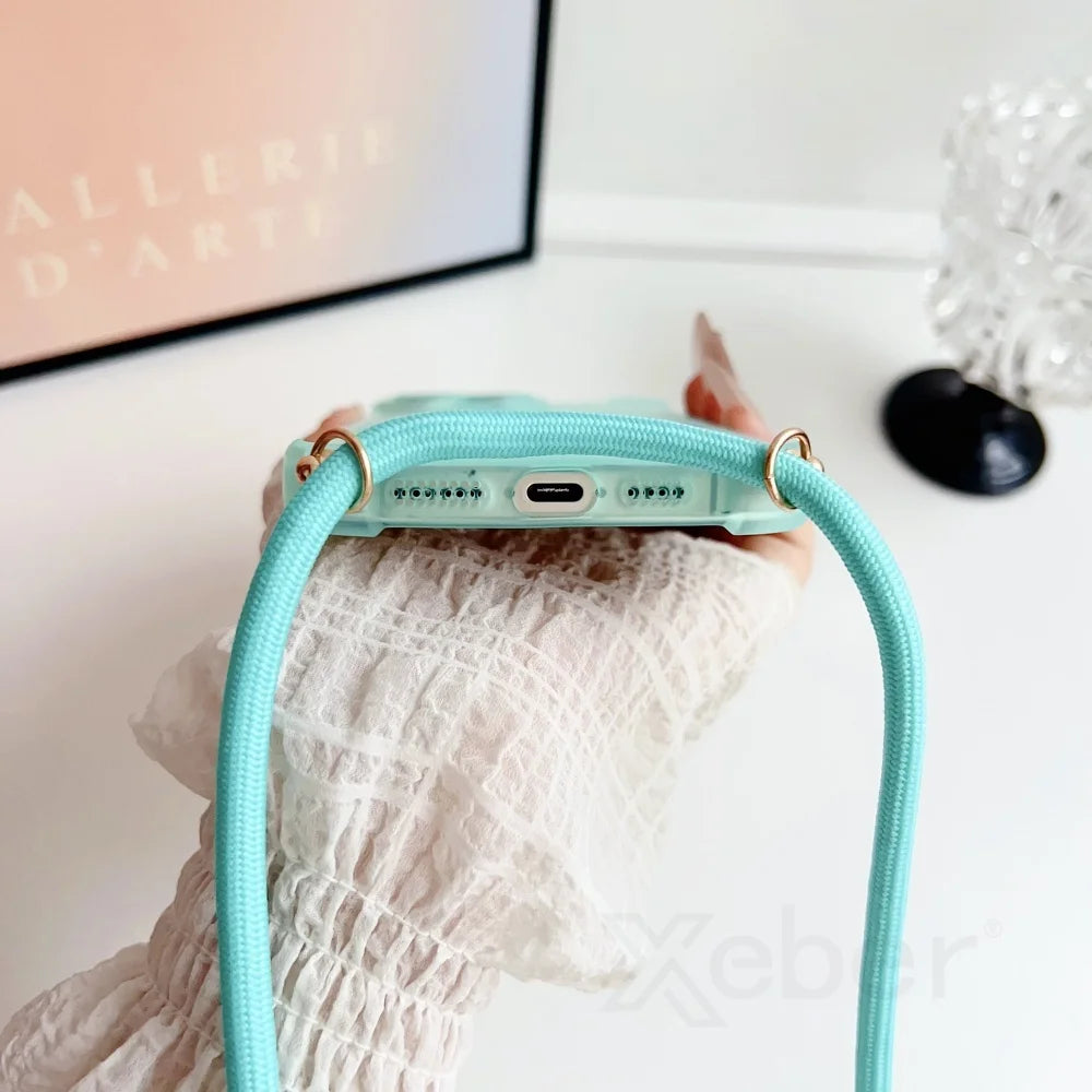 Crossbody iPhone Case with Lanyard - Shock-Absorbing Protective Cover Tidesmit