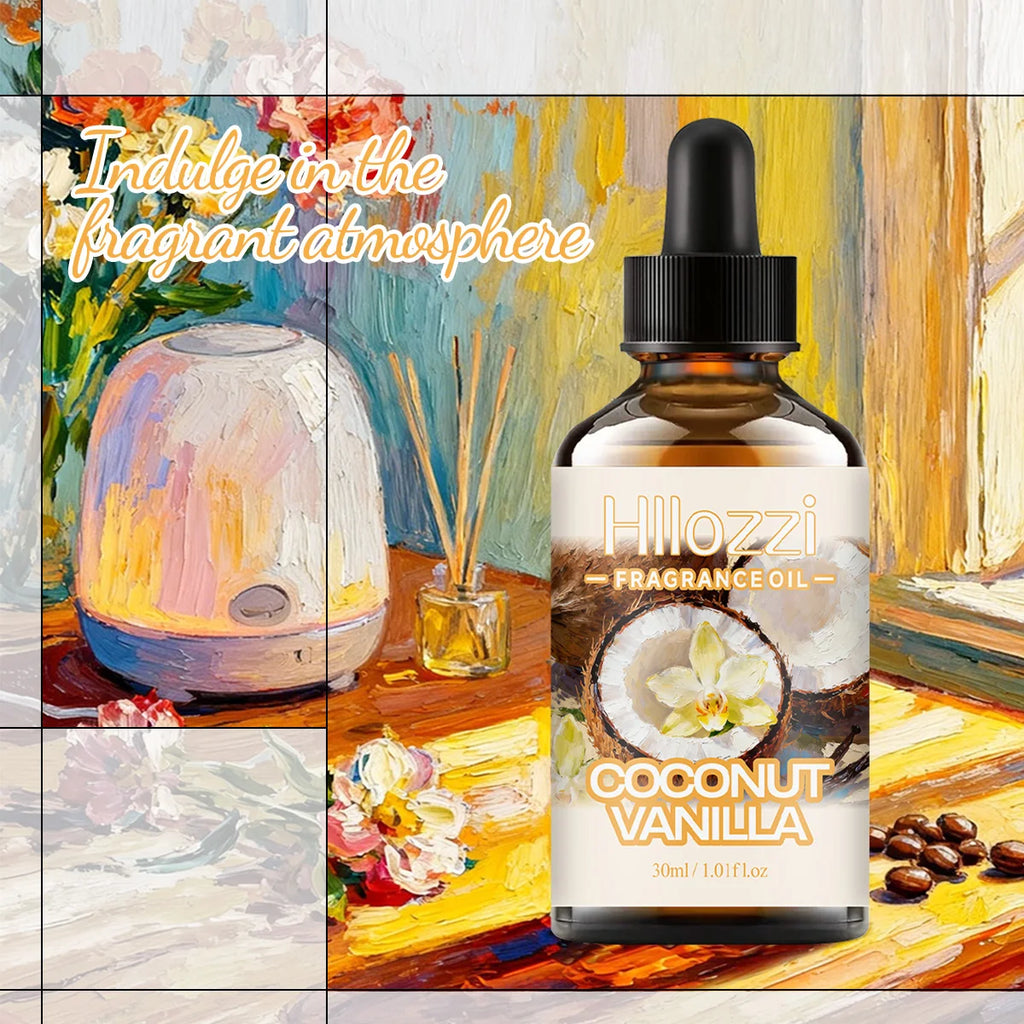 COCONUT VANILLA FRAGRANCE OIL: For aromatherapy, diffusing, fargrance and candle Scented Candle.