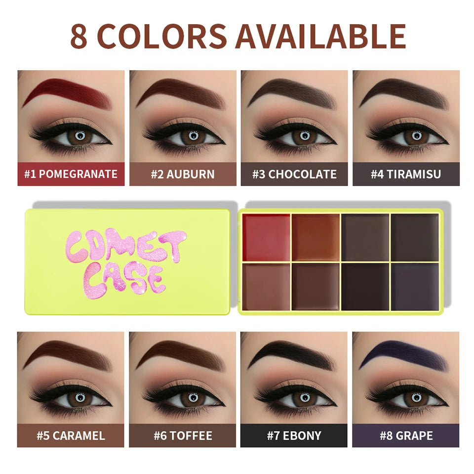 Tidesmit 8 color cream highlighter palette shade swatches for shimmering waterproof face makeup and brightening
