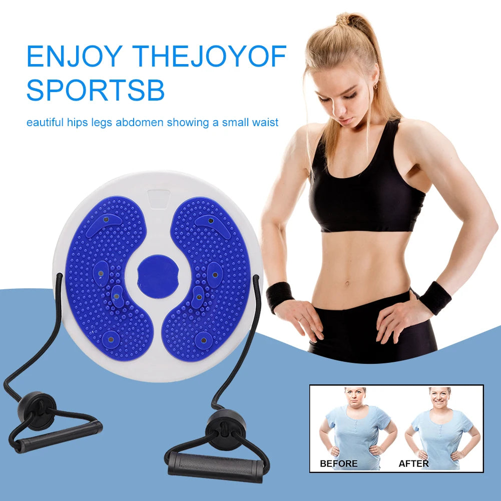 Waist Twisting Disc with Resistance Ropes - Portable Body Shaping Gear Body Shaping Massage Equipment Tidesmit