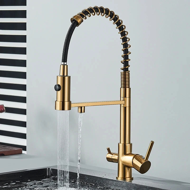 Filtered Kitchen Faucet Pure Water Kitchen Faucet Dual Handle Hot&Cold Drinking Water Purified Kitchen Mixer Taps