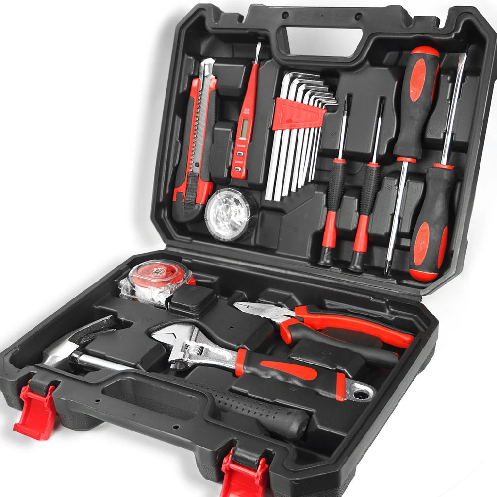 STOENGO 19/43/108pcs Hardware Household Hand Tool Kit Set Household DIY Hand Tool Kit Saw Screwdriver Hammer Tape Wrench Pliers