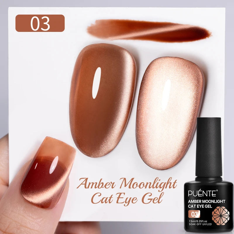 Cat Eye Magnetic Gel Polish 7.5ml - Professional Long-Lasting Nail Art Permanent Makeup Machines Amber moonlight cat3