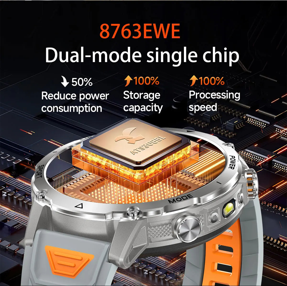 New GPS Sapphire Glass Smartwatch Business men 1.7-inch AMLED Screen Clock 1400mAh Battery 10ATM waterproof Titanium alloy Watch