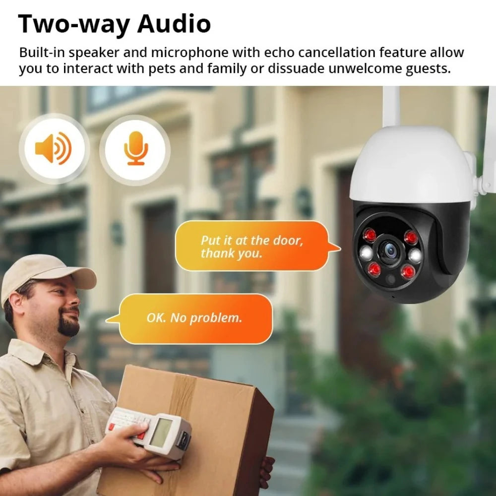 5MP TUYA PTZ WiFi IP Wireless Camera Outdoor Home Security Auto Tracking Monitoring Waterproof Video Surveillance Smart Life