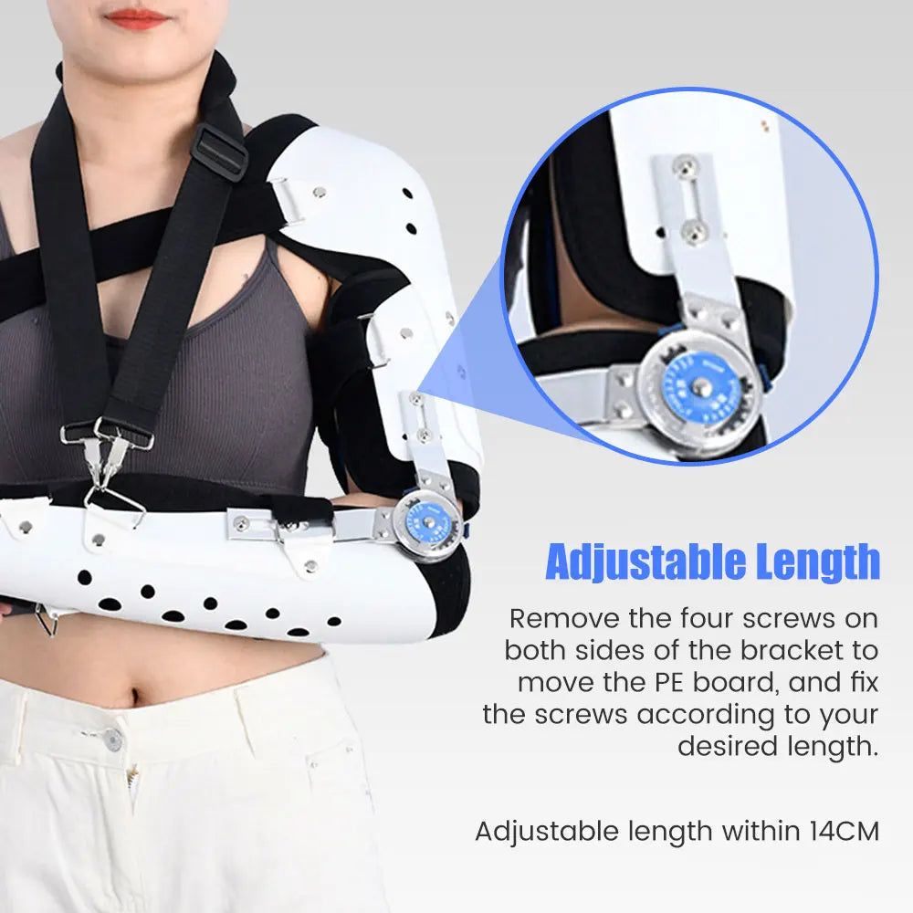 Hinged Elbow Arm Forearm Shoulder Brace Support Splint Orthosis Band Fixation Sling Immobilizer Strap Sleeve Arm Protector Guard