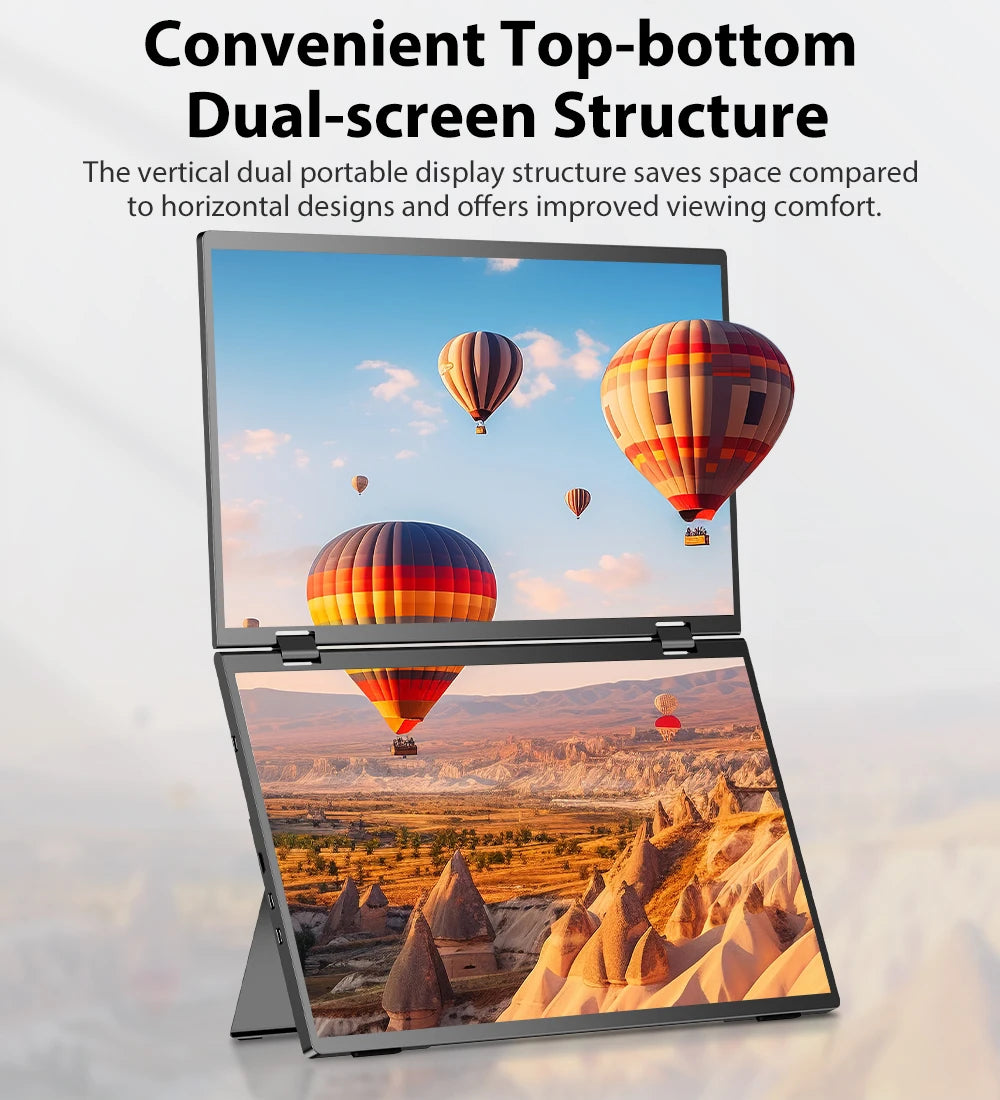 UPERFECT Laptop Screen Extender 15.6" 1080P Dual Screen with Speaker HDMI USB-C Triple Monitor for Laptop MacBook Surface PC Xbo