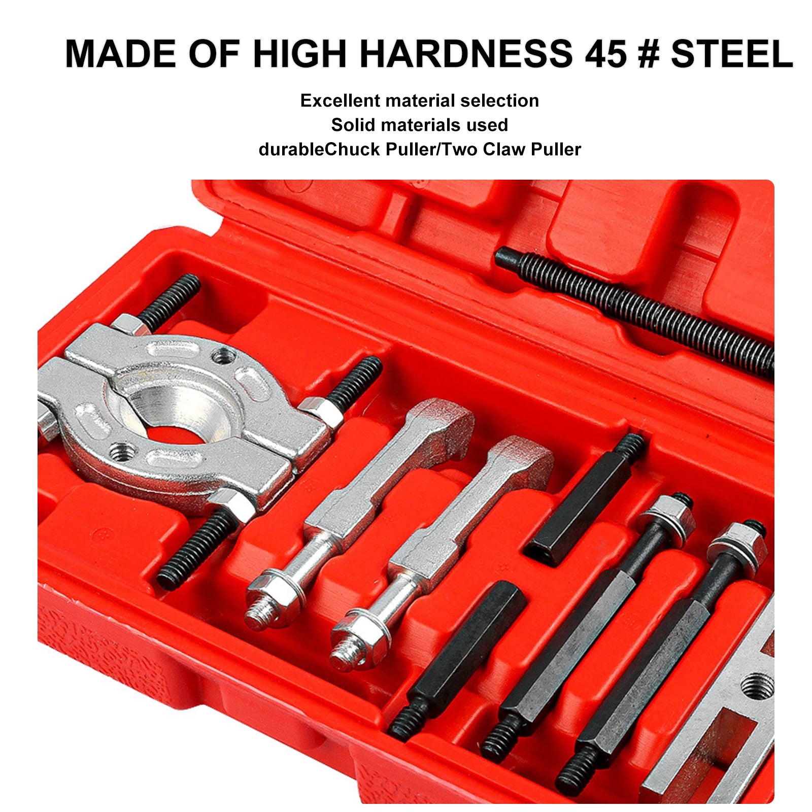 Podofo 9Pcs Bearing Puller Set Mini Bearing Separator 2 Jaw Remover Tool Kit Splitter With Extension Rods Forcing Screw For Car Wheel Hub Axle Pinion Gear Pulley Removal