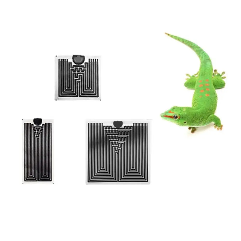 Graphene reptile heating mat with temp controller for climbing pets. Adjustable warm pad for geckos, 5W-20W EU plug.