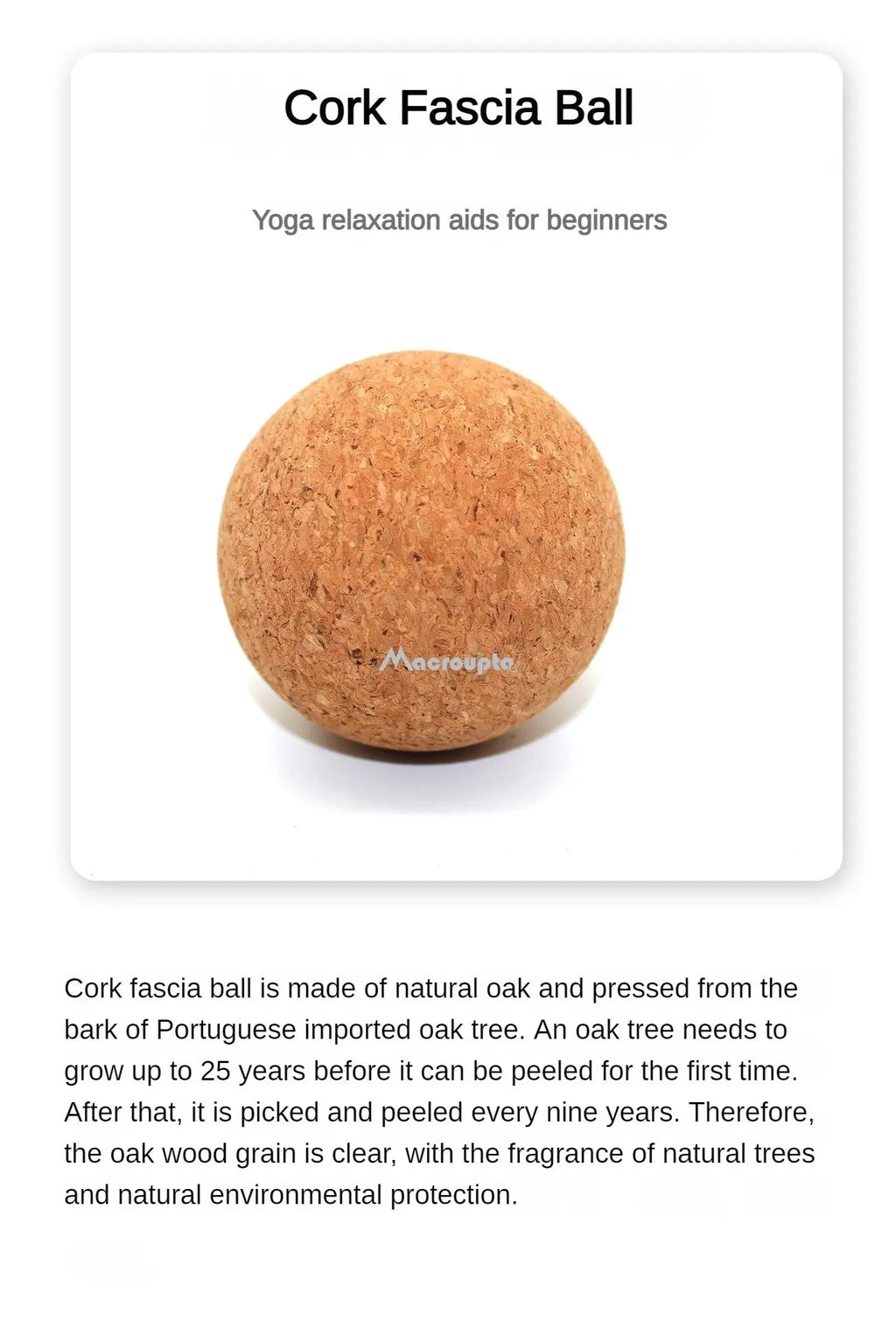Cork Massage Ball for Deep Tissue Muscle Relief - 5cm, 6cm, 8cm Options Back Massage Instrument Tidesmit
