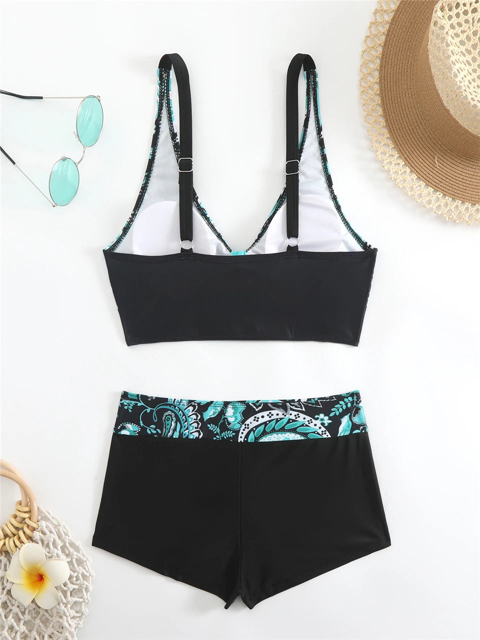 2025 High Waist Bikinis Women Sports Swimwear Print Bathing Suit Female Padded Beach Wear Bathers Swimming Swimsuit Summer