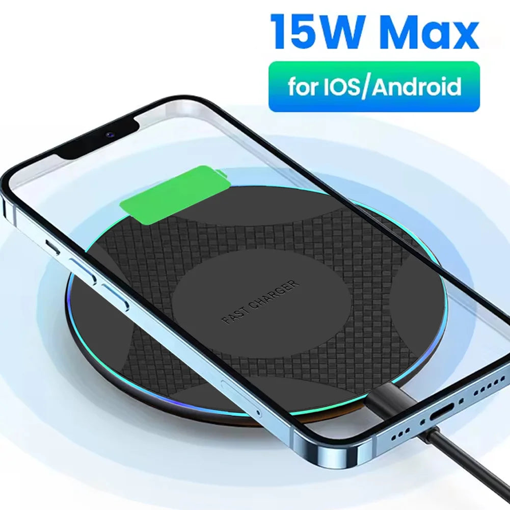 Fast Wireless Charger Pad - Qi Certified for iPhone and Samsung Tidesmit