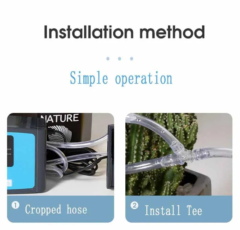 Garden Drip Irrigation Device Double Pump Controller Timer System, Solar Energy Intelligent Automatic Watering Device for Plants