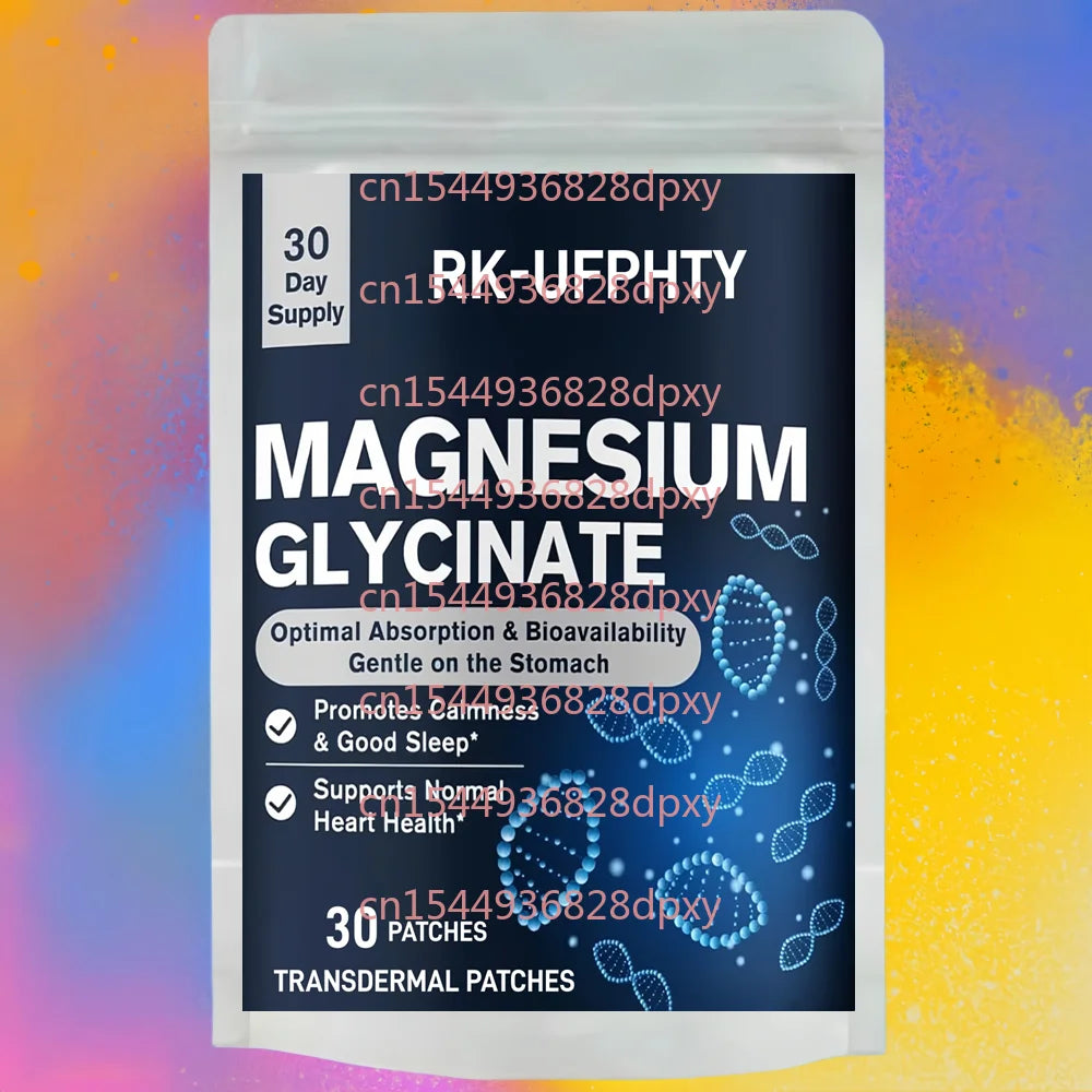 30 Patches Magnesium Glycinate Transdermal Patches Natural Calmness, Healthy Mood & Cardiovascular Support