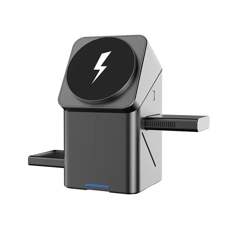 3 in 1 Wireless Charger for Apple Devices - Qi Certified Grey Station Tidesmit