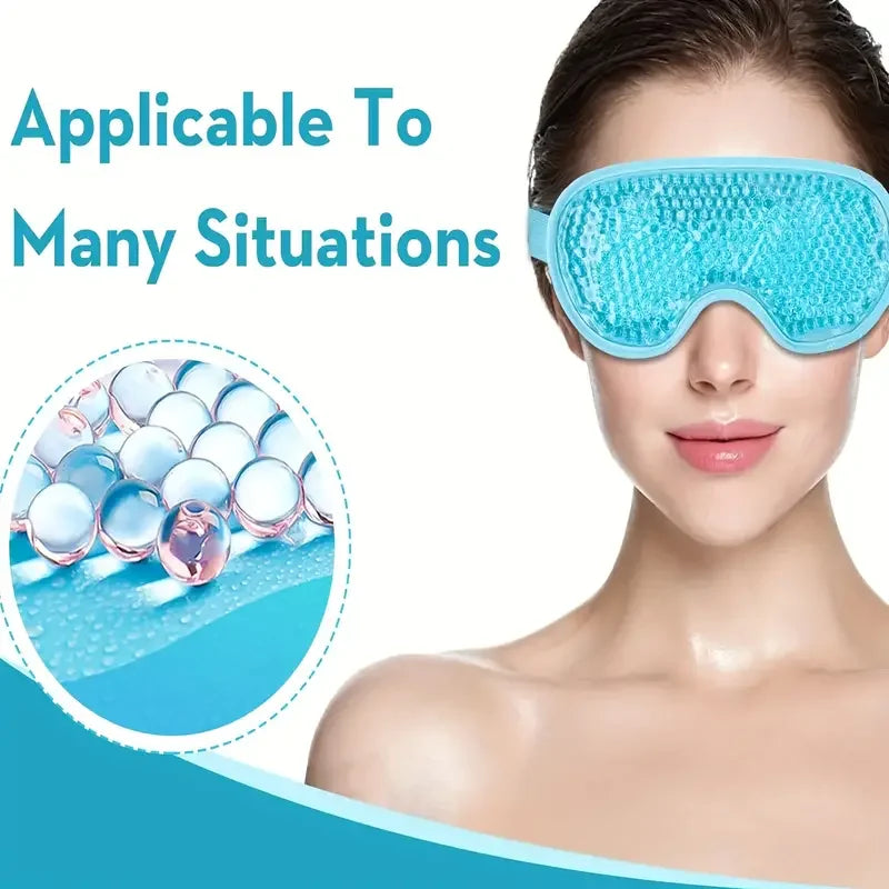 Gel Eye Mask Reusable Beads for Hot & Cold Therapy Soothing Relaxing Beauty Gel Eye Mask Sleeping Ice Goggles Sleeping Mask