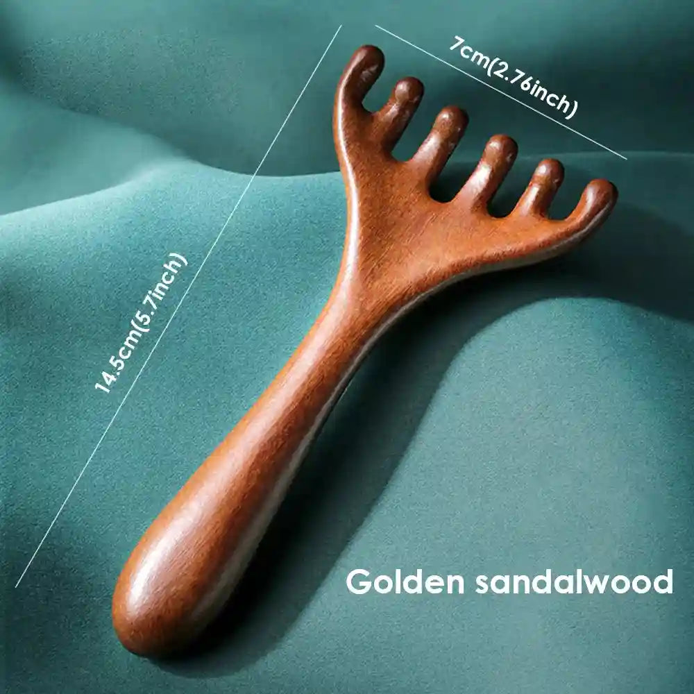 Sandalwood Facial Meridian Comb for Lymphatic Drainage | Tidesmit Massage Roller Tidesmit