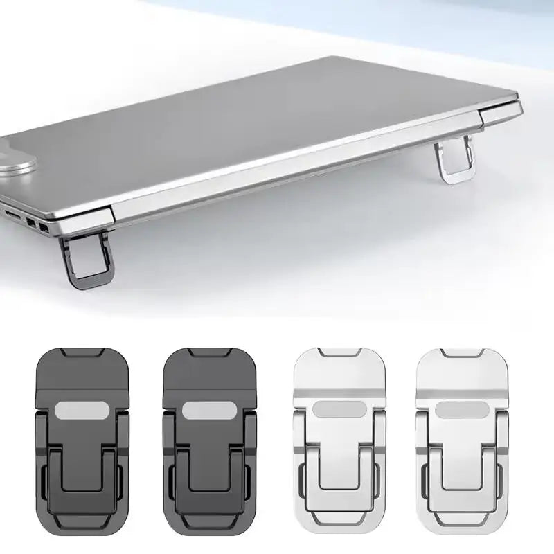 2-pack Hopfällbart Laptopställ - Portabelt Notebook-stöd, Justerbar Höjare, Kylfunktion, Universellt för Laptop och Surfplatta