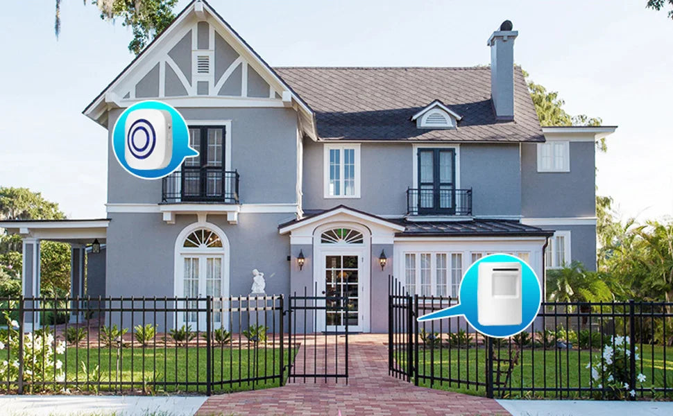 Wireless Home Security Entrance Alarm Visitor Doorbell with Plug-in Receiver and PIR Motion Sensor Warning System 38 Melodies