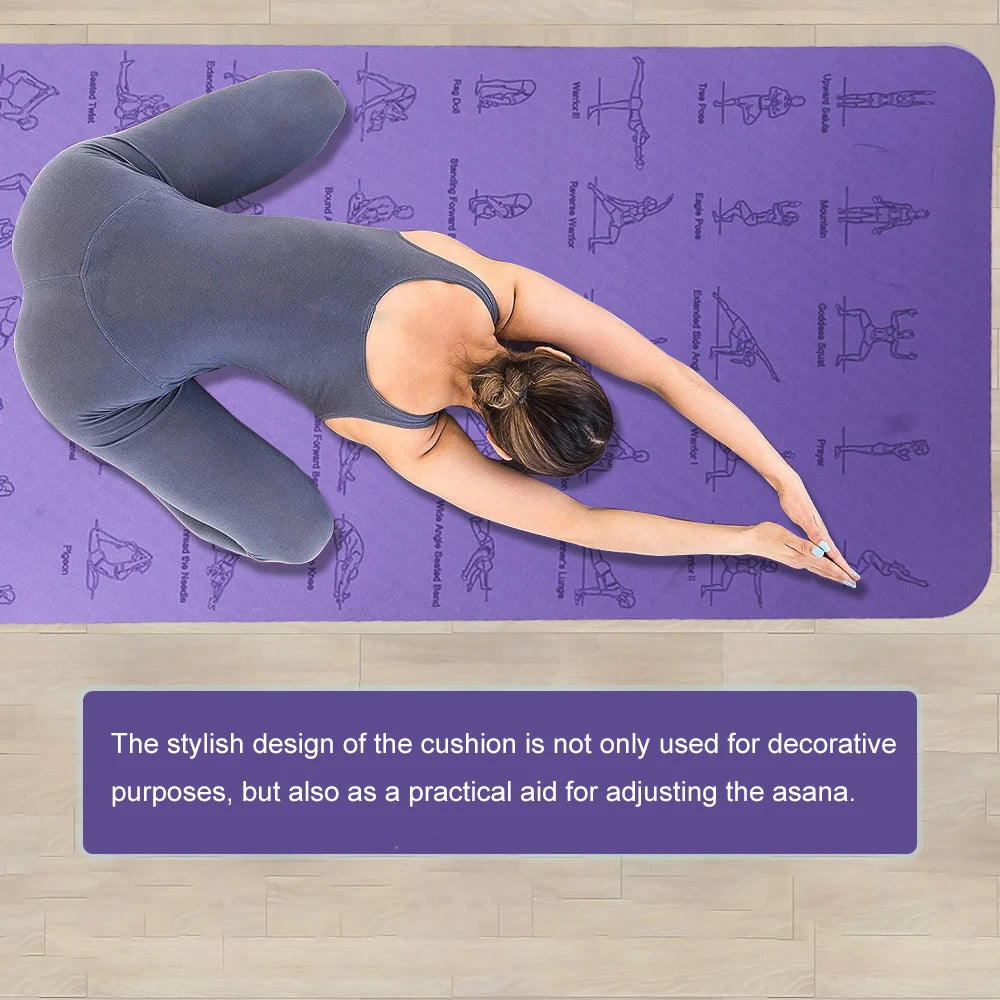 TPE Yoga Mat 183cm*61cm Anti-skid Sports Fitness Mat For Exercise Yoga And Pilates Gymnastics Mat Fitness Equipment