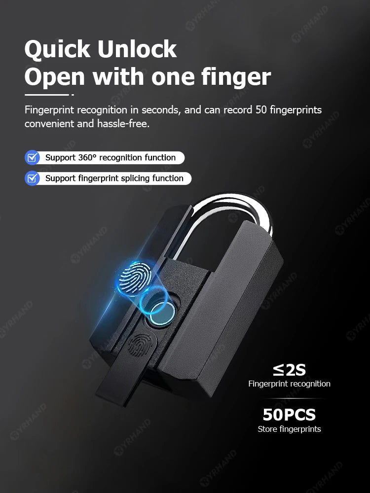 IP67 TTLock Bluetooth APP Smart Padlock Fingerprint Lock Keyless Mini Bag with Aleax Google Home Electronic Door Lock