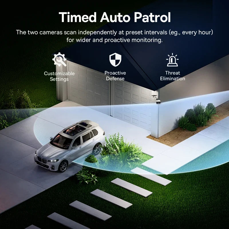 Baseus Security X1 Pro Outdoor Dual Camera Wireless 3K Camera Solar Panel Face Recognition Smart AI Tracking Security Camera
