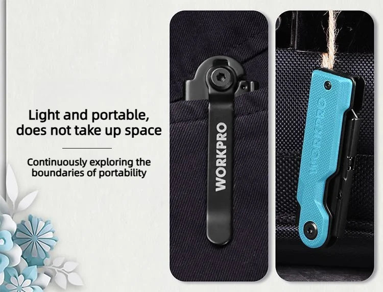 Workpro Folding Utility Knife Stainless Steel Quick Realse Pocket Knife with Belt Clip Sharp 10 blades Purpose DIY Cutting Tools