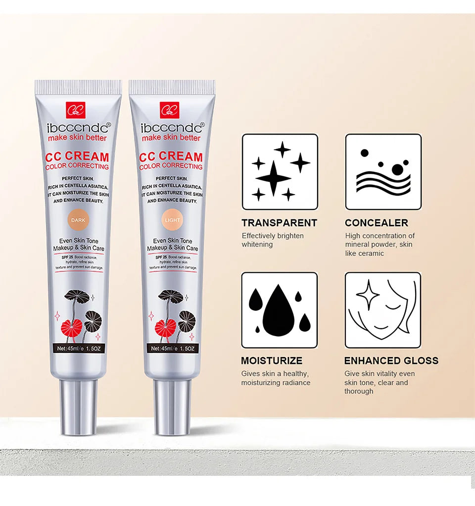 Tidesmit waterproof moisturizing CC cream for face makeup texture close-up showing long-lasting sweatproof coverage