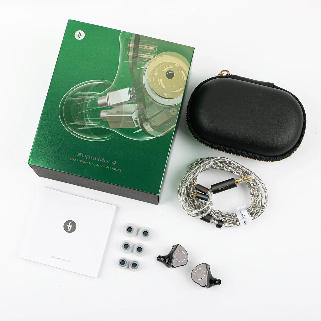 SIMGOT SuperMix 4 Hybrid IEMs: 4-Driver HiFi Wired Earphones | Tidesmit Tidesmit