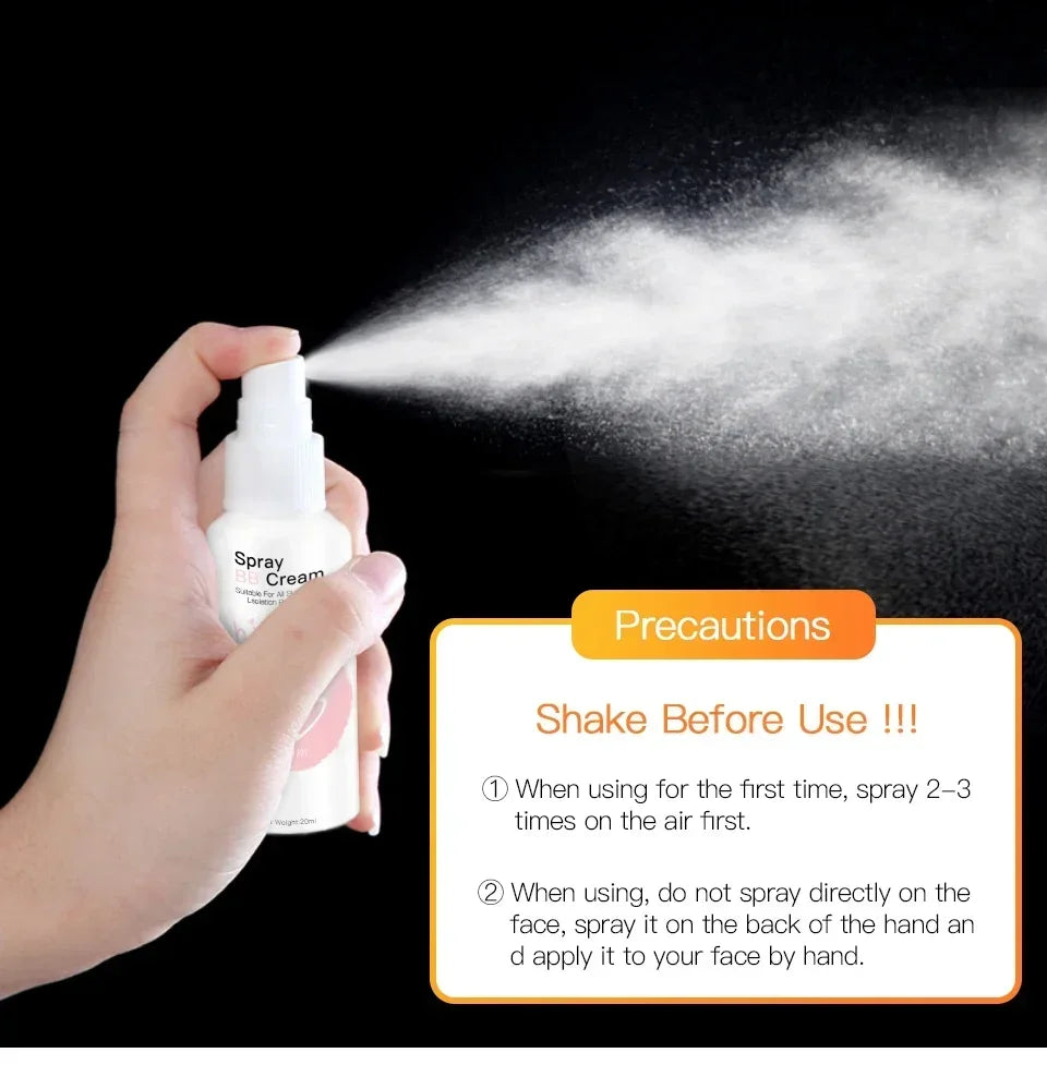 Tidesmit BB cream spray foundation texture close-up for waterproof brightening and moisturizing face makeup coverage