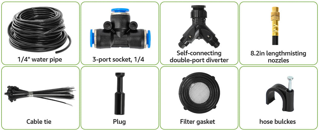 Drip Irrigation System 100FT 1/4" 2026-Upgrade Garden Sprinkler Kit With 16PCS 360° Adjustable Automatic Misting Watering System