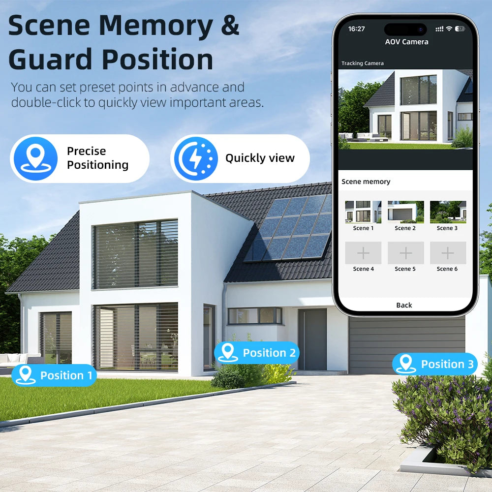 LS VISION 4-Screen 12X Optical Zoom Solar Outdoor Surveillance Camera 4G SIM AOV 24/7 Video Recording Cam Ai Auto Zoom Tracking