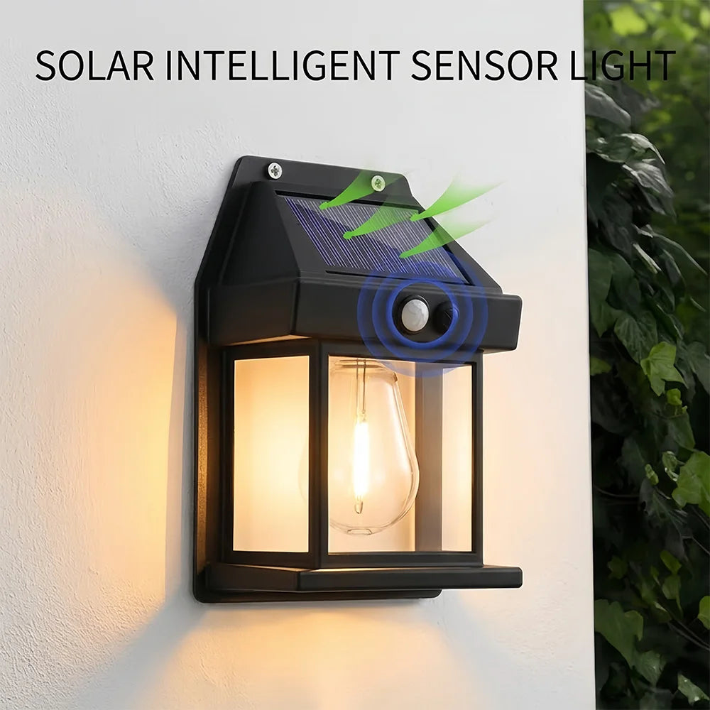 Solar Wall Light Outdoor Waterproof Motion Sensor Lamp Garden Decor Light for Porch Pathway Patio Yard Decorative Lighting