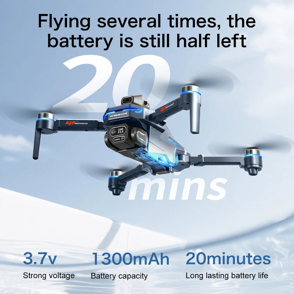 GT8 Dual Lens Camera Drone - 8K GPS Obstacle Avoidance Foldable Drone Tidesmit