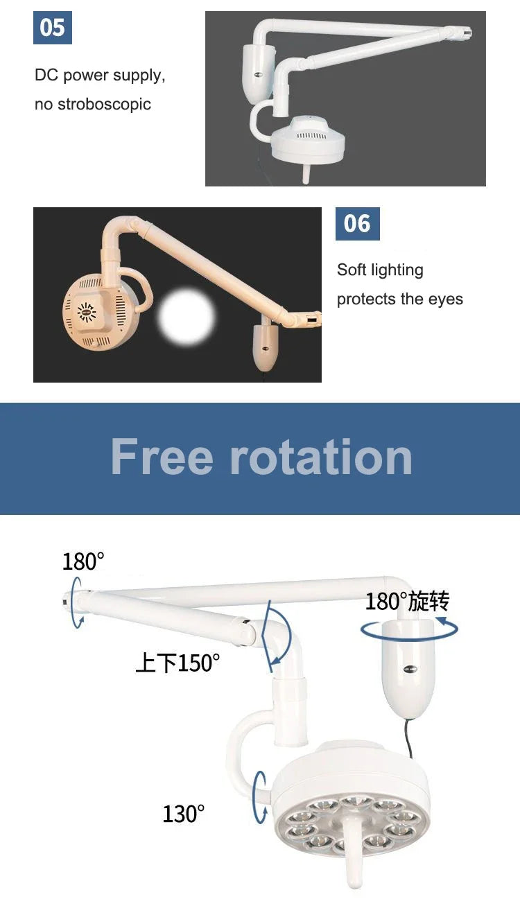 Dental LED Implant Lamp | Shadowless Cold Light for Clinical Precision Massage Chairs Tidesmit