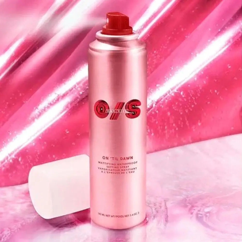 Tidesmit matte setting spray texture close-up featuring long-lasting waterproof makeup primer for a flawless finish