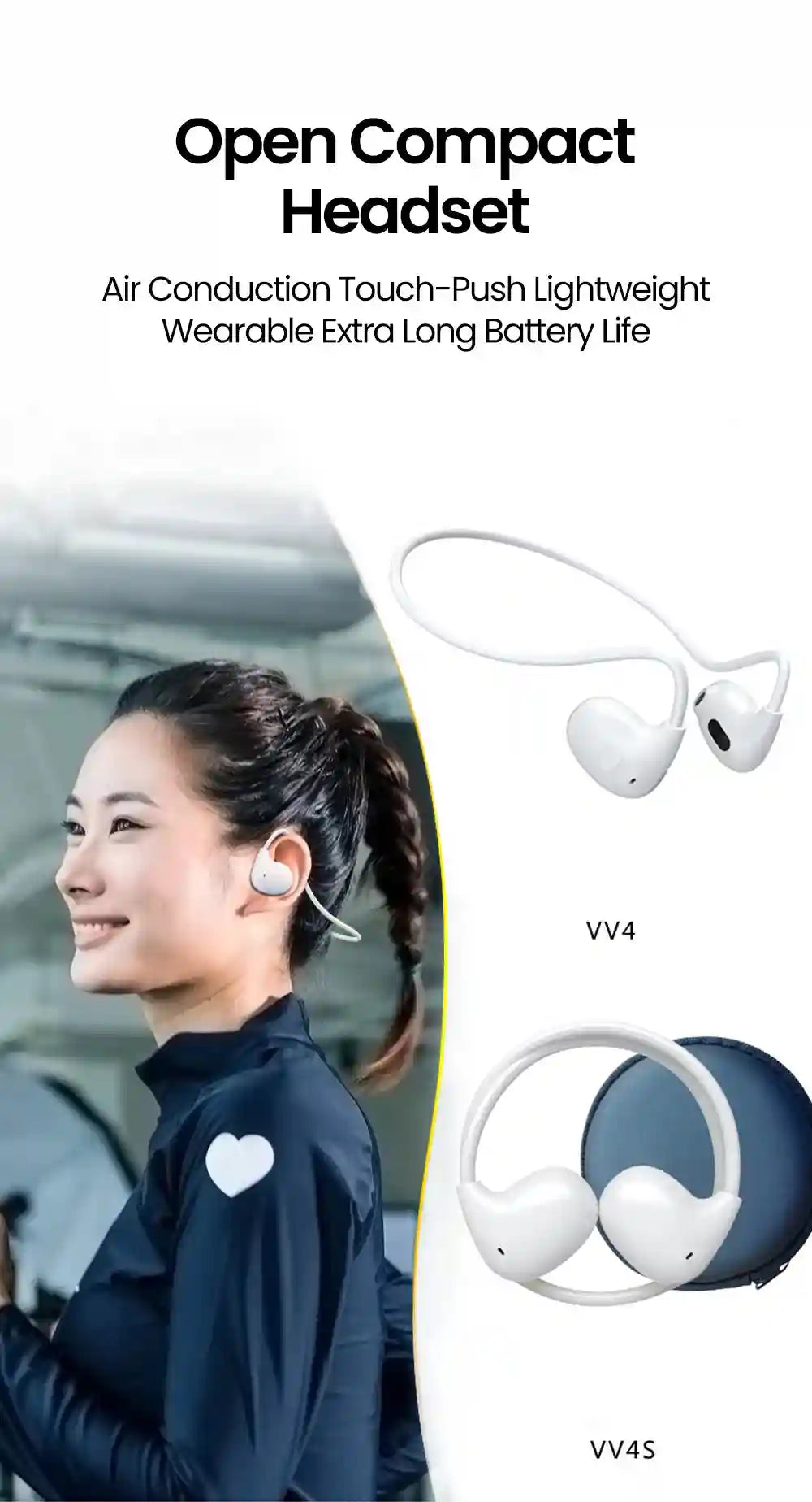 Wireless Sport Headphones: Air Conduction Earbuds for Active Training Tidesmit