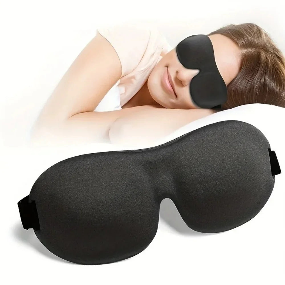 3D Sleep Mask Memory Foam - Ergonomic Light Blocking Travel Eye Cover Massage Chairs Tidesmit