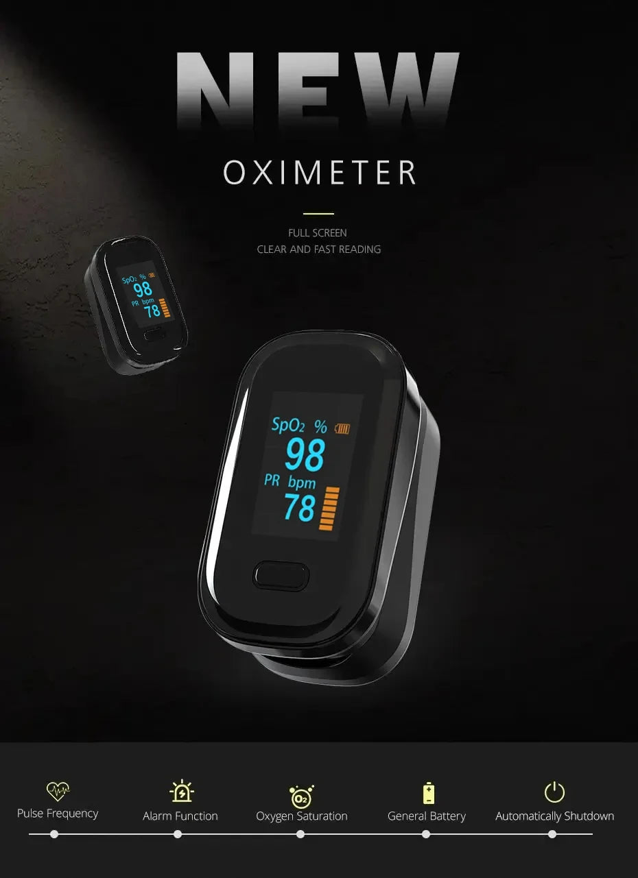 Finger Pulse Oximeter Medical Portable Blood Oxygen Oxymetre Heart Rate Saturation Meter OLED Oximetro De Dedo