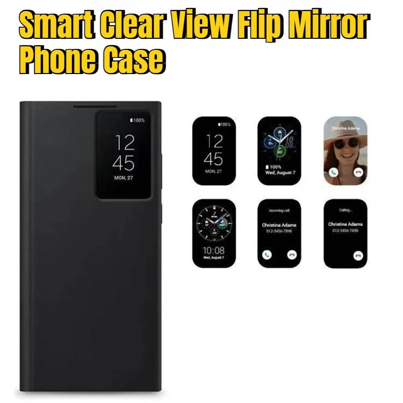 Samsung Galaxy S22 Ultra Flip Case - Slim Shock-Absorbing Mirror Cover Tidesmit