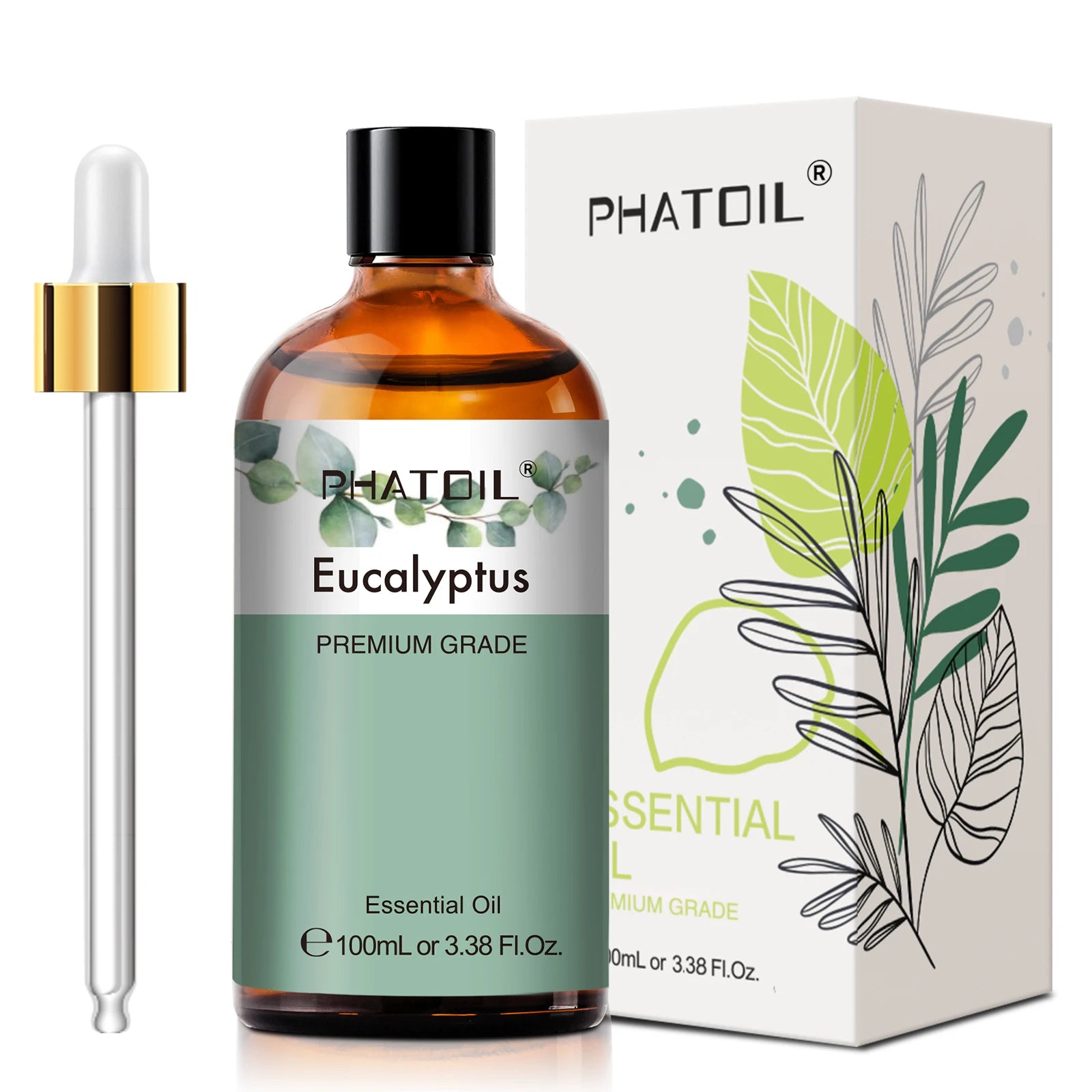 PHATOIL 100ML Eucalyptus Rose Essential Oils Lavender Indian Sandalwood Bergamot Cinnamon Lemongrass Essential Oils For Skin