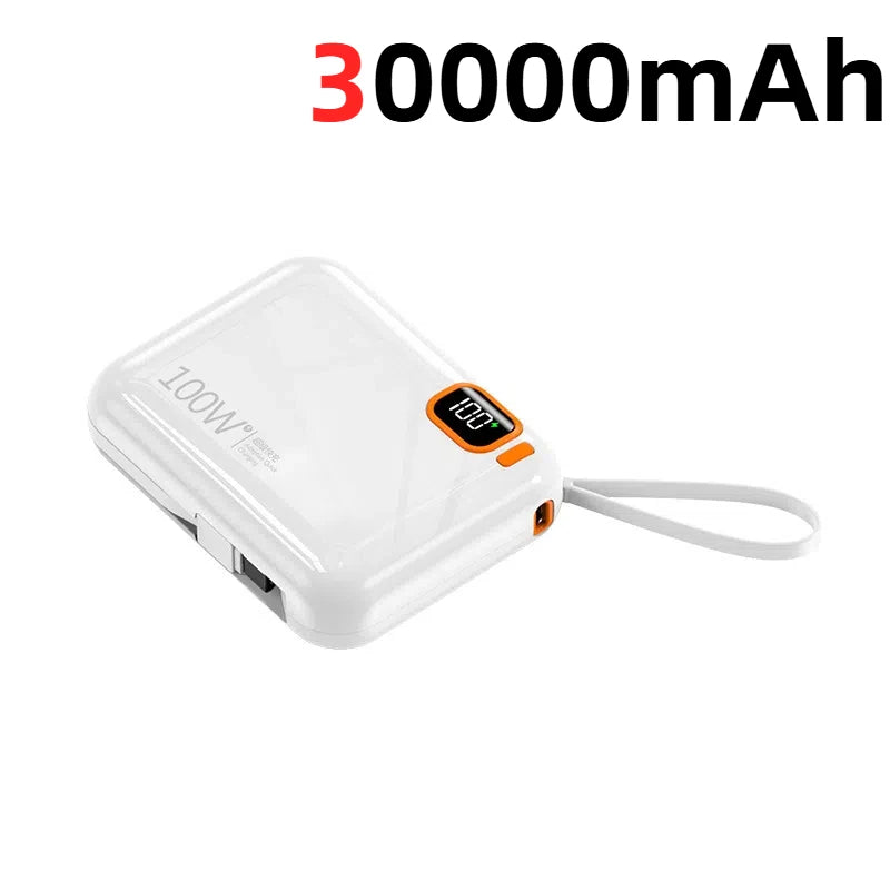 Tidesmit 50000mAh Fast Charging Power Bank with Detachable Cable white 30000mAh Tidesmit