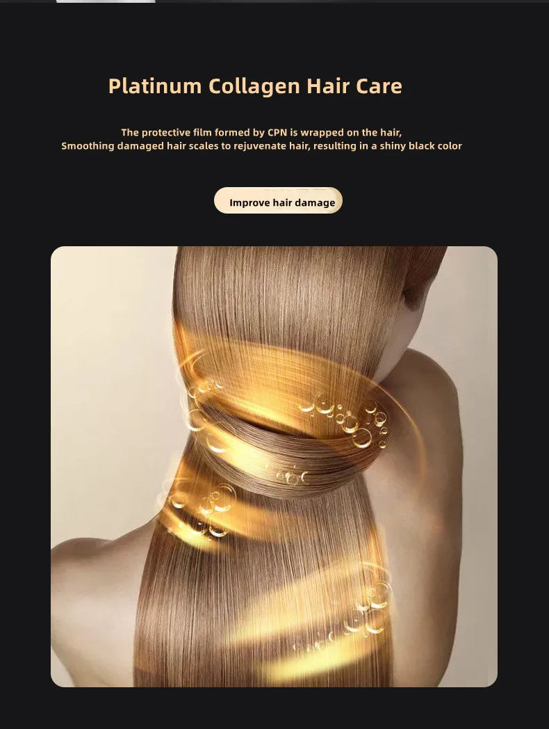 Platinum collagen hair care treatment for smooth, shiny, and healthy hair. Professional salon-style repair.