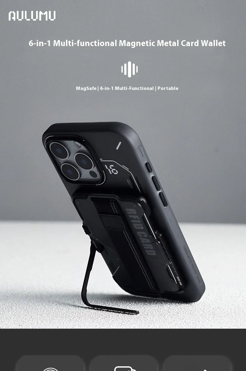 Magnetic Carbon Fiber Wallet: 6-in-1 Slim Fit Phone Case Tidesmit