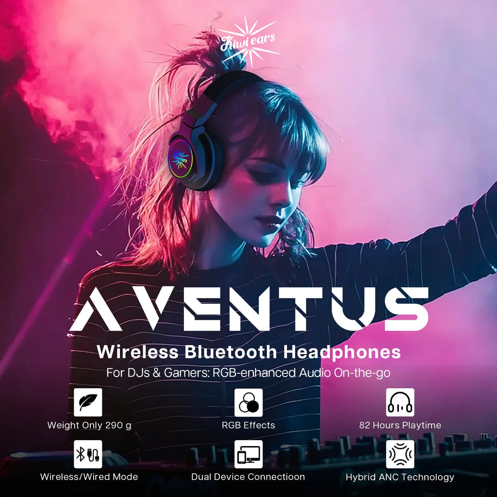 Kiwi Ears Aventus Wireless Headphones - Over-Ear Active Noise Cancellation Tidesmit