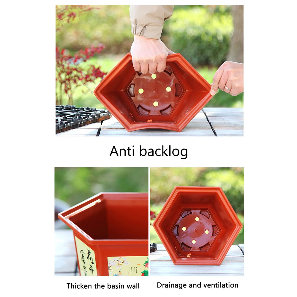 Durable Plastic Flower Pot Thickened Resin Potted Bonsai Garden Supplies Large-diameter Hydroponic Planter