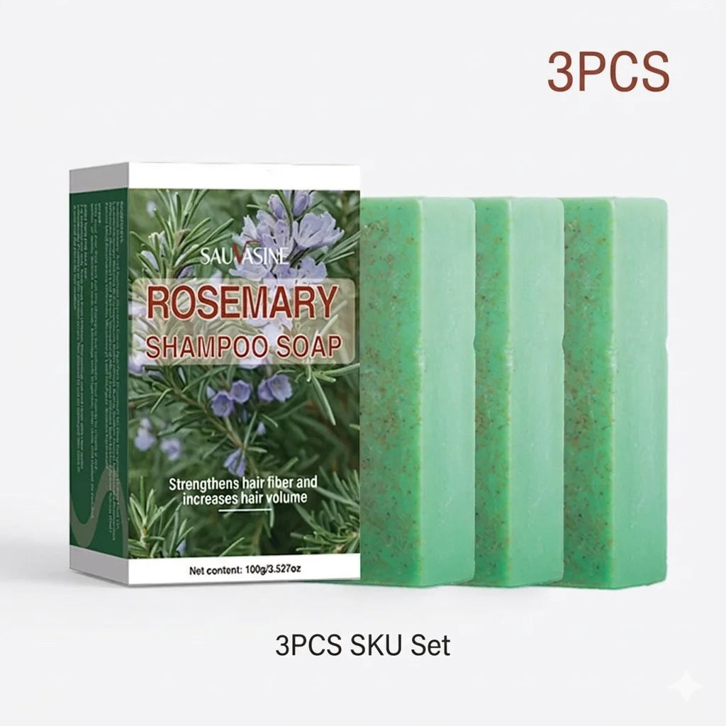 1/3/5PCS Rosemary Essential Oil Shampoo Soap 100g Deep Clean Refreshing Hair Care Bar Increases Hair Volume Moisturizing Soap