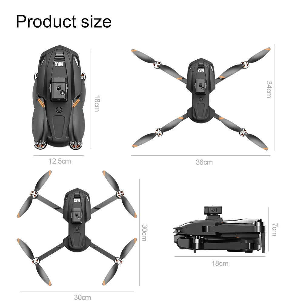 Tidesmit 8K GPS Drone with Camera, Brushless Motor & Foldable Frame Tidesmit