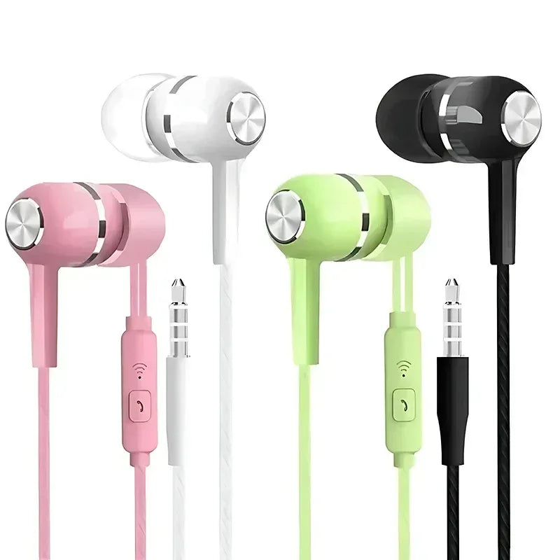 3.5mm Headphones Sports Wired Earphones HIFI Bass Wired Earbuds in-Ear Headset Game Subwoofer with Mic Handsfree Call For Phones Tidesmit